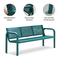Banc de sport extérieur en acier Banc public pour stade Court de tennis Chaise de repos avec accoudoir