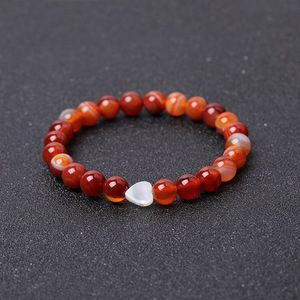 Bracelet en pierres précieuses naturelles 6/8 mm, bracelet en cristal <span class=keywords><strong>de</strong></span> guérison, perles <span class=keywords><strong>de</strong></span> quartz <span class=keywords><strong>rose</strong></span> en forme <span class=keywords><strong>de</strong></span> cœur, bracelet extensible élastique pour cadeau unisexe - Product Image 6