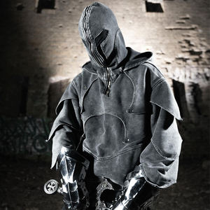 Tùy Chỉnh 100% Bông Hoodies Người Đàn Ông Nặng 500 600 GSM Y2K Dây Kéo Rửa Axit Đầy Đủ Mặt Zip up Áo Các Nhà Sản Xuất - Product Image 2