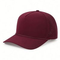 Casquette de golf OEM imperméable à 5 panneaux avec trous découpés au laser et logo personnalisé