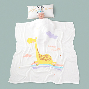 Manta de Verano para Bebé de Bambú y Algodón de 110x110cm, Doble Capa, con Estampado de Dibujos Animados, 70% Bambú, 30% Algodón, Venta al Por Mayor - Product Image 5