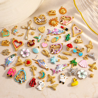 Breloques pour la fabrication de bijoux, plaquées or 18 carats, en acier inoxydable, breloques pour la création de bijoux DIY, pendentifs personnalisés