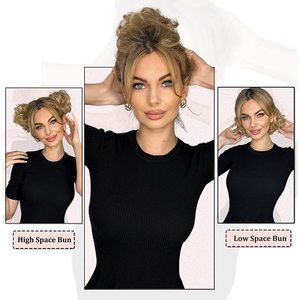 <span class=keywords><strong>Messy</strong></span> Hair <span class=keywords><strong>Bun</strong></span> Hair Scrunchies Extensión Rizado Ondulado Desordenado Moño sintético para mujeres - Product Image 6