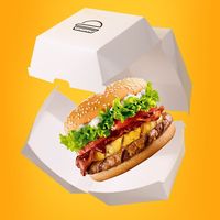 YBLPAK - Envases Ecológicos para Comida Rápida, Cajas de Cartón para Llevar Comida, Caja para Hamburguesas, Bocadillos, Sándwiches, Cajas Personalizadas para Hamburguesas