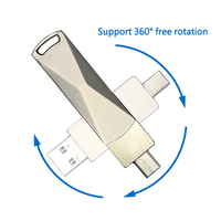 Memoria USB Giratoria Personalizada con Precio de Fábrica, USB 2.0 3.0 de 16GB 64GB Tipo-C, Unidad Flash Externa Móvil de 32GB Tipo-C 128GB