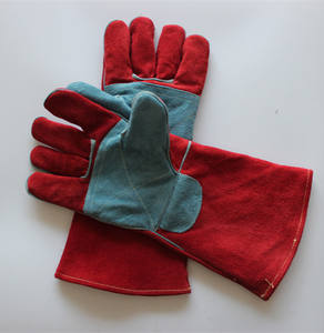 Suncend Vente en gros Gants de <span class=keywords><strong>soudeur</strong></span> allongés en cuir épais anti-chaleur en cuir de vachette - Product Image 4