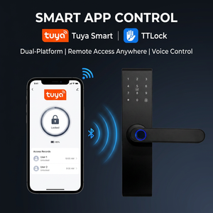Cerradura Inteligente con Huella Dactilar Bluetooth Tuya, 5 Métodos de Desbloqueo, Contraseñ<span class=keywords><strong>a</strong></span> Digital, Manija de Puerta Inteligente RFID para Dormitorio - Product Image 1
