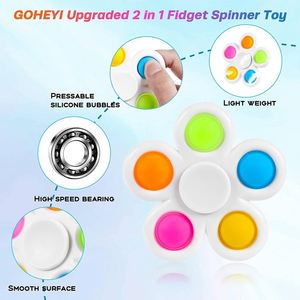 Juguetes Personalizados de Cinco Dedos con Burbujas para Girar, Juguetes Antiestrés para Niños, Regalos Promocionales Divertidos, Pop Fidget Spinner - Product Image 2