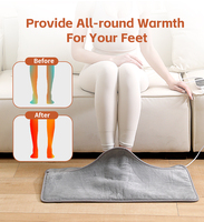 Coussin chauffant électrique extra large super chaud Chauffe-pieds à chauffage rapide avec protection contre la surchauffe Thermostat réglable pour usage domestique