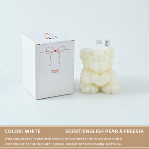 Nến thơm hình gấu hoa hồng làm từ sáp đậu nành, hương liệu thảo mộc/thực vật, thủ công, trang trí hình thú, dùng trang trí nhà cửa, đa năng. - Product Image 3