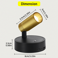Lampe murale moderne rechargeable sans fil, à intensité variable, avec fonction de minuterie et mémoire, noir et or, projecteur 3 CCT pour salon, chambre à coucher, intérieur