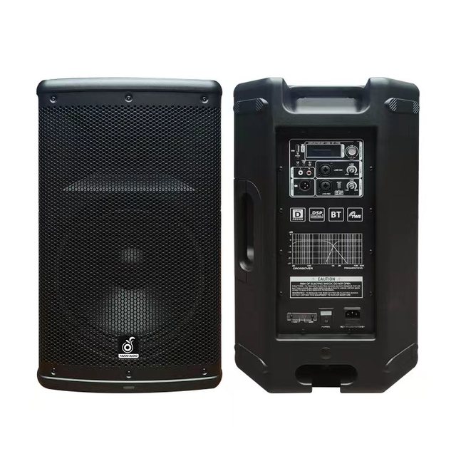 OEM factory's best-selling 12-inch plastic powerful active DJ speaker system with DSP and Bluetooth.