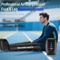 Masseur de jambes à compression d'air à 6 chambres KangWanJia avec contrôle de la minuterie et batterie au lithium pour système de drainage lymphatique (bottes)