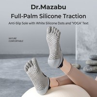 Chaussettes de yoga et de danse tendance à blocs de couleur et cinq doigts pour femmes, antidérapantes, en coton écologique, pour Pilates, Barre, Ballet, Gym et Entraînement