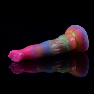 2022 Luminous Monster Sex Toy Multi-color Gorgeous Glow in Dark Silicone Realistic <b>Dildo</b> Panties for Woman - Product Image 6