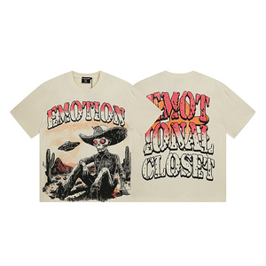 T-shirts imprimés en coton 100% de haute qualité, streetwear Y2K, coupe régulière, vêtements pour hommes, émotion mixte - Product Image 4