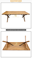 Table de mariage rectangulaire pliante en bois de 240 cm (8 pieds) pour événements et fêtes en extérieur, style ferme