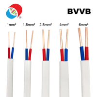 Câble gainé isolé en PVC à noyau de cuivre plat BVVB 450/750V à 2 conducteurs 1.5-4mm ²