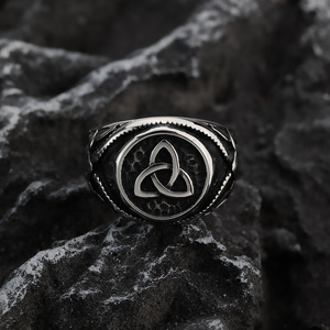 yunnique Nordic Vintage Stainless Steel Men's <b>Ring</b> <b>Celtic</b> Knot Design Retro Style Gift Jewelry - Product Image 4