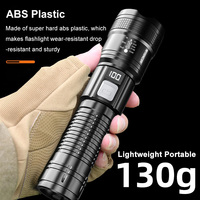 ABS senter taktis plastik tampilan daya numerik, senter darurat tahan air dapat diperbesar, lampu kilat Super terang