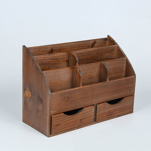 Solid Wood Desktop Organizer With Dividers And <b>Drawers</b> For Office Storage Rectangle Shape JLD2183 - Product Image 5