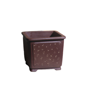 Pot de fleurs carré en argile violette, petite taille, style chinois classique, pour bureau, salon, salle de thé - Product Image 5