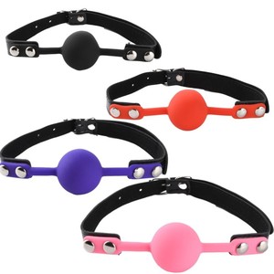 Juguetes sexuales, juguetes de bondage SM, mordedores, bolas bucales de silicona sólida, accesorios para parejas adultas totalmente de silicona - Product Image 1