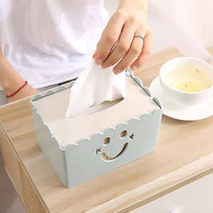 Boîte à mouchoirs avec motif visage souriant, en plastique, style mignon, pour salon, usage polyvalent - Product Image 2