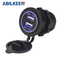 Prise d'alimentation étanche pour chargeur de voiture USB double euro pour moto en aluminium 5V 3.1A Marine