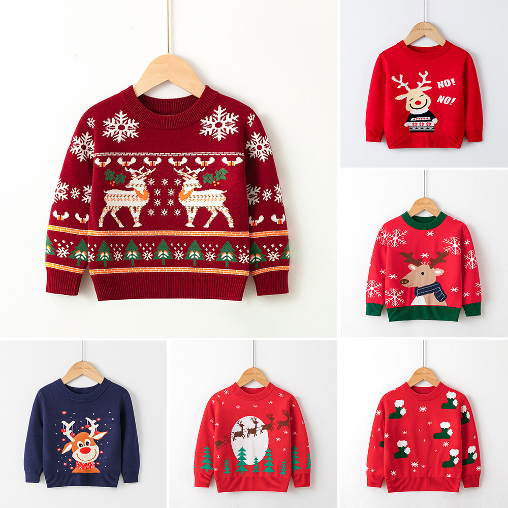Pull De Noël Famille – Sweat-shirt Manches Longues Imprimé Renne – Ensemble Parent-enfant – Tissu Doux - 9