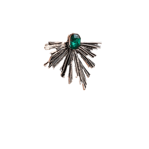 Pendientes de Aro con Forma de Esqueleto Vintage, con Piedra Verde Corte Esmeralda, Chapados en Oro, de Latón, Joyería Unisex Moderna para Fiestas - Product Image 1