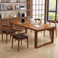 Table à manger longue en bois massif, table à thé, options de longueur de 1,44 m à 2,4 m, design moderne, écologique, pour salons, salles d'étude