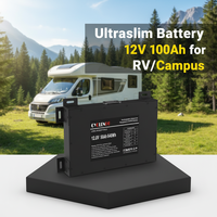 Batterie LiFePO4 Cyclenpo Ultra Slimline 12,8V 100Ah pour véhicules électriques et appareils électroniques grand public avec 6000 cycles