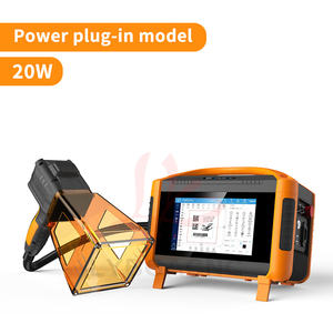 เครื่องเลเซอร์ไฟเบอร์แบบมือถือ 20 วัตต์ เครื่องเลเซอร์มาร์กกิ้ง 30 วัตต์ แบบเสียบปลั๊ก/ไร้สาย แบตเตอรี่ลิเธียม สำหรับแกะสลักโลหะ เหล็ก ป้ายห้อยคอ แกะสลักบนรถยนต์ - Product Image 1