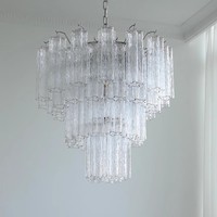 Lustre vintage en verre de Murano français, design italien, luxe léger, pour villa, salon, salle à manger, duplex, escalier, chambre principale, ambiance chaleureuse