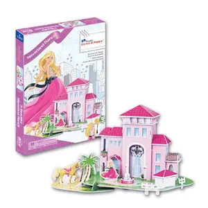 Foam Papier Model Mini Poppenhuis Speelgoed Diy 3D Puzzel Huis Met 59 Pcs