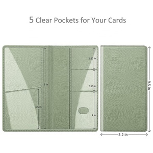 Long PU Leather Large Car Registration and Insurance Card Clip Vehicle Box Card Organizer ID Clip Wallet - Product Image 2