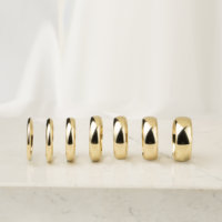 VLOVE Personnalisé 2MM-8MM 14K 18K Or Massif Rose Blanc Jaune Bague Style Simple Alliance de Mariage pour Couple