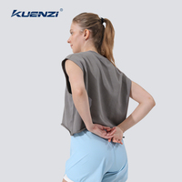 Débardeur surdimensionné personnalisé Kuenzi avec logo, manches courtes, 87% coton, 13% polyester, 340GSM, poids lourd, pour femmes