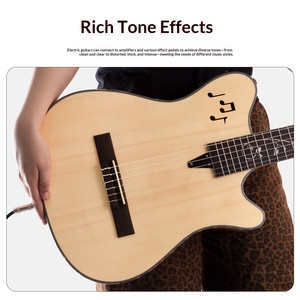 <span class=keywords><strong>40</strong></span> İnç Ladin Şeftali Gövdeli Masif Ahşap Folk Elektro Akustik Gitar Elektroplastik Kutu - Product Image 3