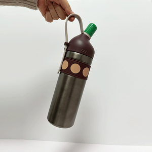 25oz 750ml offset-spout stainless <b>steel</b> water <b>bottle</b> with silicone portable handle and straw 750ml stainless <b>steel</b> water <b>bottle</b> - Product Image 3