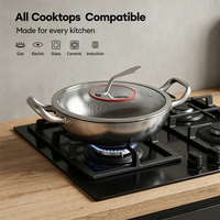 Ensemble de casseroles et poêles en titane de qualité alimentaire classique personnalisable de 7 pièces avec couvercle en verre, résistant au four, écologique et antiadhésif