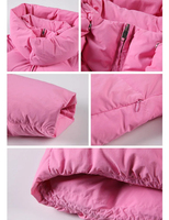 Übergroße Winter ente Jacke für Frauen Weibliche Baumwolle gepolsterte Oberbekleidung Puffer mantel Kurze Kapuze Einfarbig Warmes langes Nylon futter