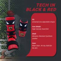 Équipement de protection de baseball QLEAN en gros avec logo personnalisable, matériau PU, ensemble de protection des coudes et des jambes noir