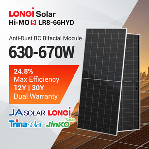 Panneaux solaires bifaciaux Longi 640 Watts 650 Watts 700 Watts anti-poussière BC - Product Image 1