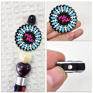 จี้ห้อยปากกา PVC ซิลิโคนแบบถอดได้ สไตล์ DIY ยอดนิยม ลาย MAMA - Product Image 2