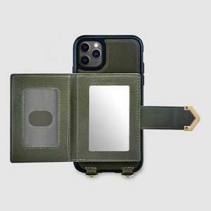 De moda Honda de Metal cadena larga verde oscuro bolso Cartera de cuero funda para teléfono móvil para iPhone 11 Pro Max - Product Image 2