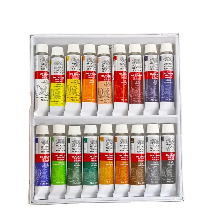 WINSOR&NEWTON Non-Toxic Oil Paint Set Supplies Colours 18Colors Set for Canvas Oil Painting