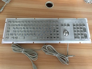 Không thấm nước <span class=keywords><strong>104</strong></span> phím thép không gỉ công nghiệp Kim Loại Cơ khí gắn cơ khí kiosk bàn phím với Trackball hoặc Touchpad - Product Image 2