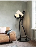 Lampadaire Moderne LED de Créateur, Sculpture Abstraite Humanoïde d'Art Nordique, pour Hôtel, Salon et Chambre